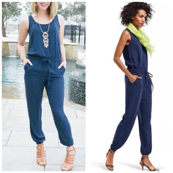CAbi French Navy Jumpsuit - Picture 1 of 6